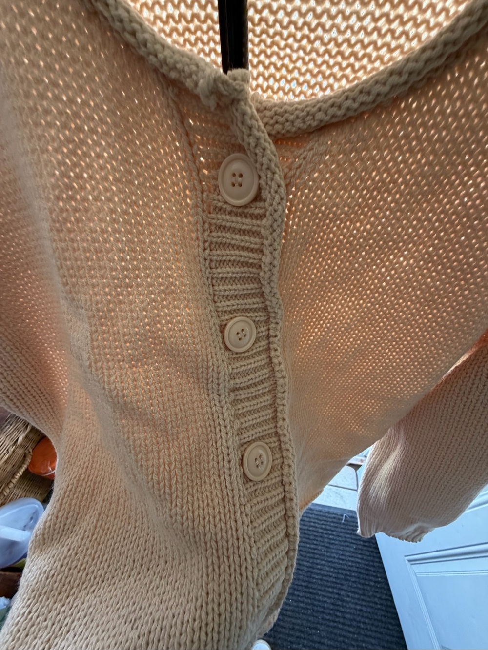 Listicle Soft Cream Button-Up Knit Cardigan